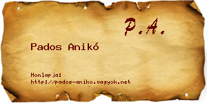 Pados Anikó névjegykártya